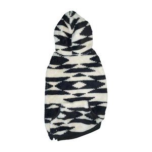 NWT Top Paw Black Aztec Zebra Fleece Jacket Hoodie Hooded Outerwear Dog XS